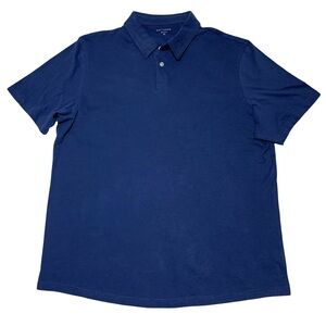 Mott & Bow Jersey Sueded Polo Pima Cotton Shirt Baltic Blue Mens Size XL